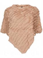 NO. 1 BY OX - Stor Kanin Poncho med Similisten, Nude